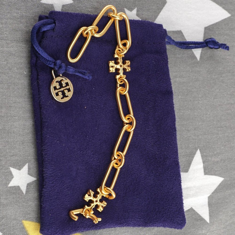 Tory Burch Roxanne Chain Bracelet in Tory Gold (Brand New) - Picture 3 of 7